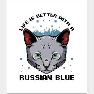 Russian Blue Cat Posters and Art